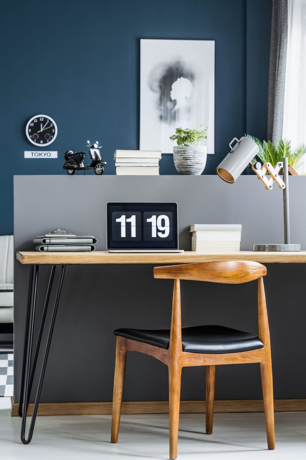Wooden and metal furniture workspace Wooden and metal furniture workspace